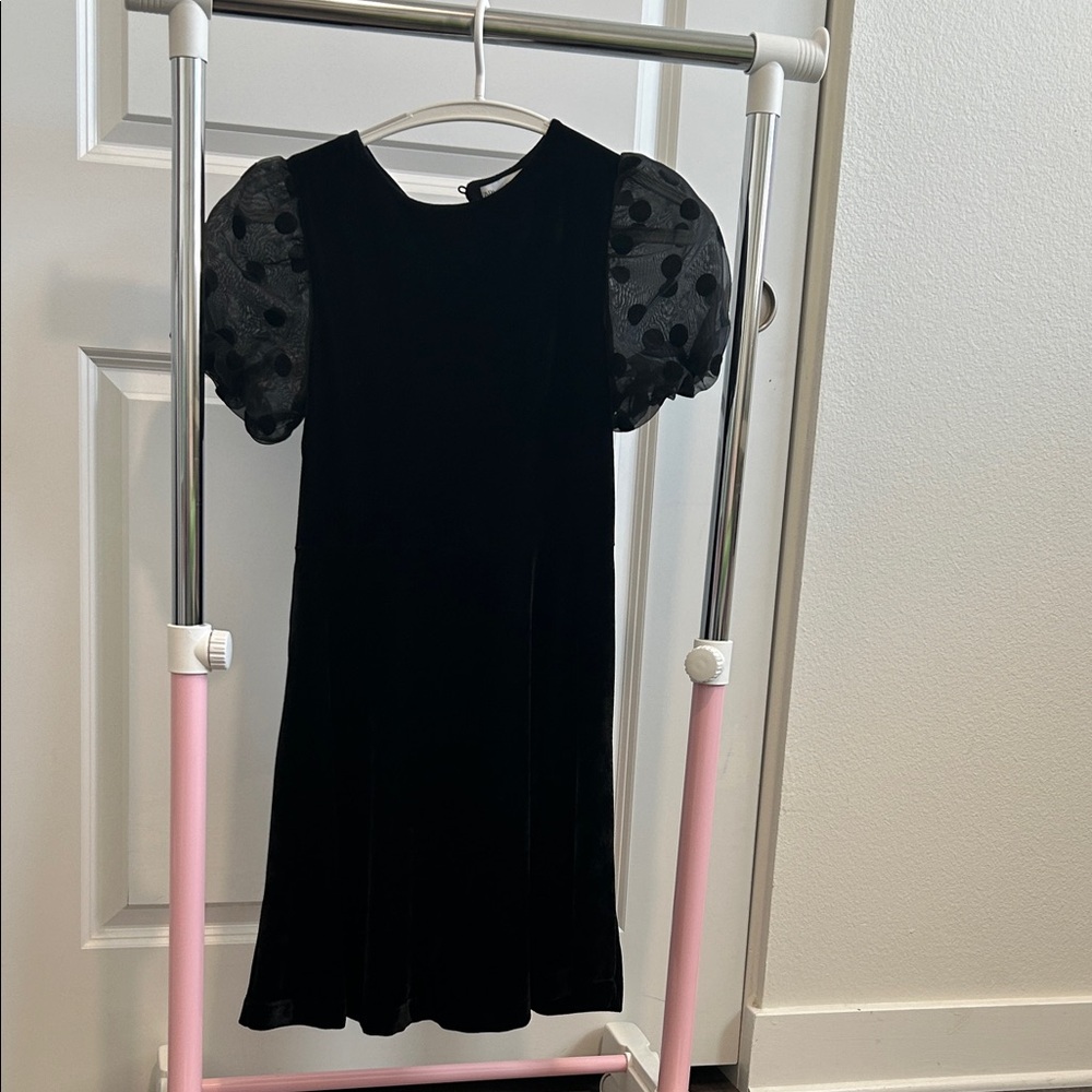 Recital dresses (Zara Black Kids Velvet Dress) with Sheer Polka Dot Sleeves